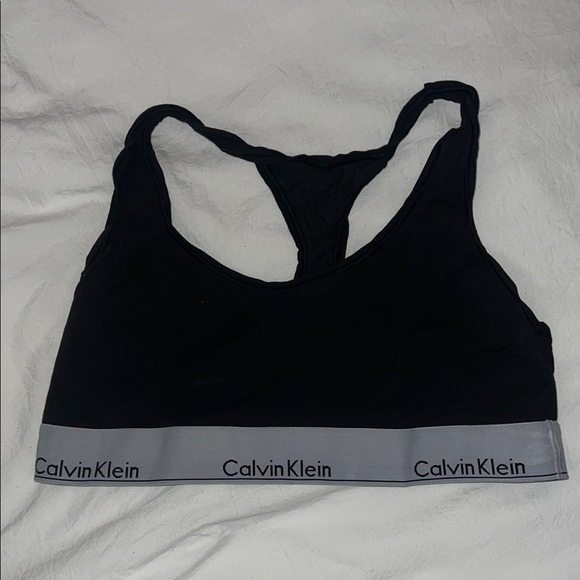 Calvin Klein Other - Calvin Klein Black Racerback Bralette with Gray Logo Band